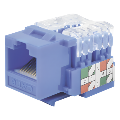 Módulo Jack / Cat6 Clase E / Keystone 110 / Impacto / RJ45 No Blindado / Azul