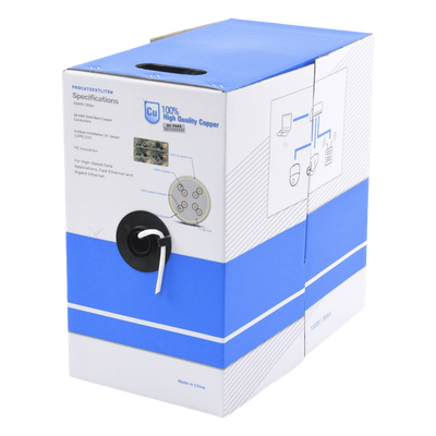 Bobina de Cable UTP Cat5e para Exterior / 305 m (1000 pies) / 24 AWG / 6.2 mm / Certificado UL / 100% Cobre / Sin Blindaje