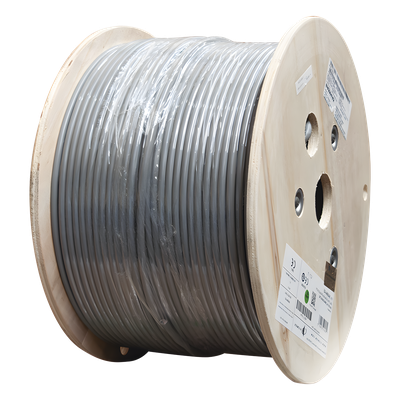 Bobina de Cable Blindado F/UTP / Cat6A / 4 Pares / 10GBase-T / CM / 305 m (1000 pies) / Gris