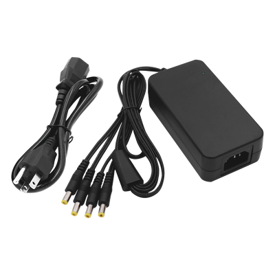 Fuente de Poder / 4 Salidas Jack Macho / 12 Vcc / 5 A / 60 W / 100-240 V~ / 4.6 x 2.4 x 1.3 pulg