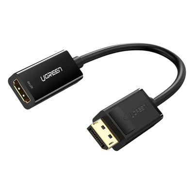 Convertidor DisplayPort a HDMI / 4K@30Hz / HDR / 3D / Cable 25 cm (0.82 ft) / Conectores Dorados / Chip IC Avanzado