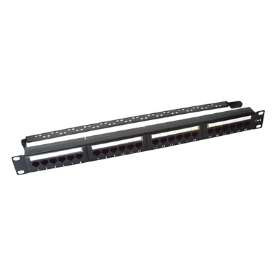 Panel de Parcheo de Impacto / 24 Puertos Cat6 / 1U Rack 19" (48.26 cm) / T568A/B / 110 IDC