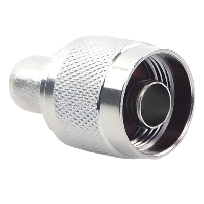 Conector Coaxial N Macho / 75 Ohm / Montaje en Línea / RG-11 / Contacto Oro / Aislante Teflón