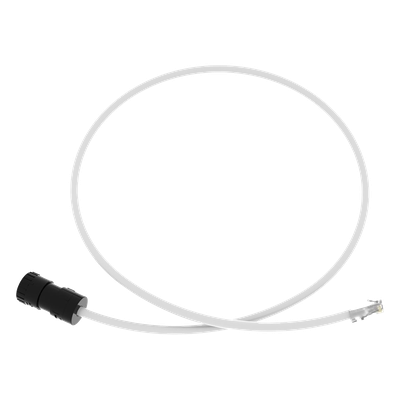 Cable de Conexión en Campo Jack a Plug RJ45 / Cat 6A / CMP Plenum / 1 m (3.28 ft) / Blanco