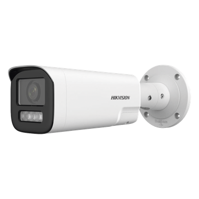 Cámara Bala IP / 4 Megapixel / Dual Light 50 m (164 ft) / Lente Motorizado 2.8-12 mm / Audio Bidireccional / IP67 / PoE / WDR 120 dB