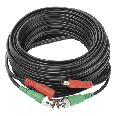 Cable Coaxial Siames / BNC RG59 + Alimentación / 10 Metros (32.81 Pies) / 100% Cobre / 4K / Interior y Exterior