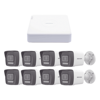 Kit de Videovigilancia IP / NVR 8 Canales PoE / 8 Cámaras Bala 2 Megapixel / ColorVu Lite / IR 30 m (98.4 ft) / Lente 2.8 mm 103°