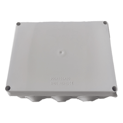 Caja de Derivación para Exterior / IP65 / IK07 / 10 Entradas / 200 x 155 x 80 mm (7.9 x 6.1 x 3.1 in) / ABS Aislante