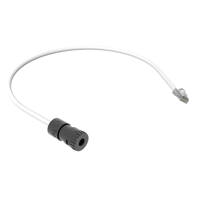 Cable de Conexión en Campo Jack a Plug RJ45 / Cat 6A / CMP Plenum / 0.5 m (1.64 ft) / Blanco