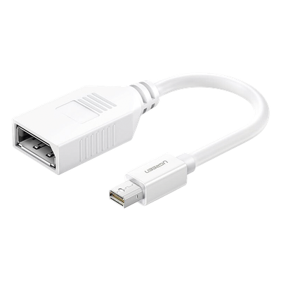 Adaptador Mini DisplayPort Macho a DisplayPort Hembra / Thunderbolt 2 / DP 1.2 / 4K@60Hz / 15 cm (0.49 ft) / Blanco