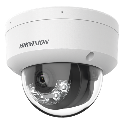 Cámara Domo IP / 4 Megapixel / Dual Light 30 m (98.4 ft) / Lente 2.8 mm / 109° FOV / IK08 / IP67 / PoE