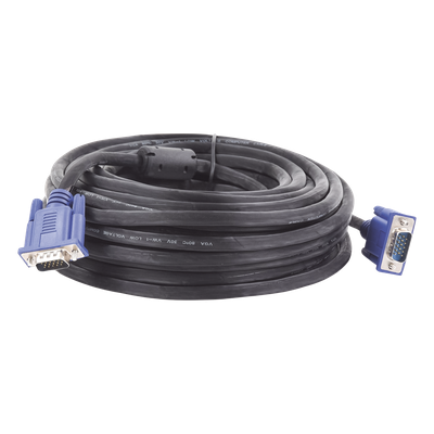 Cable Extensor VGA / 15 m (49.2 ft) / Full HD 1920x1080p / Conector HD15 Macho a Macho / Blindaje Aluminio y Malla Trenzada / CCTV y Videovigilancia