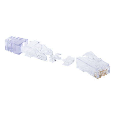 Plug RJ45 / Cat6 / 8P8C / 23-24 AWG / 50μin Oro / 2500 Ciclos / -10 a 60°C / 100 Piezas