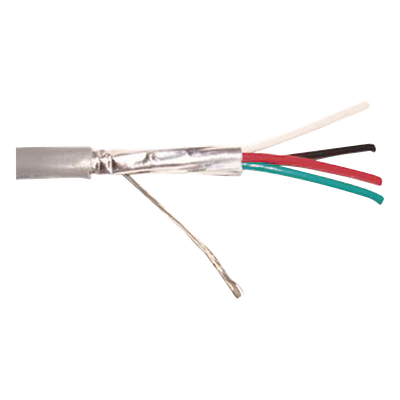 Cable Multiconductor para Alarma / 4x22 AWG / Blindado / CMR / 305 m (1000 ft) / Gris
