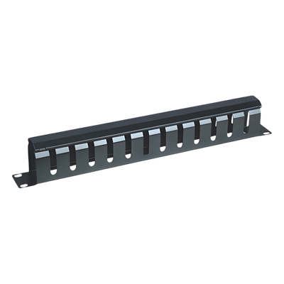 Organizador de Cables Horizontal / 1U para Rack 19" / Capacidad 60 Cables Cat5 o 50 Cat6 / Cubierta Metálica / Ventilación 50%