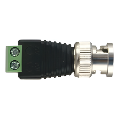 Adaptador BNC Macho / Terminales Tornillo / 75 Ohm / Cables AWG 26-14 / RG-59 / RG-6