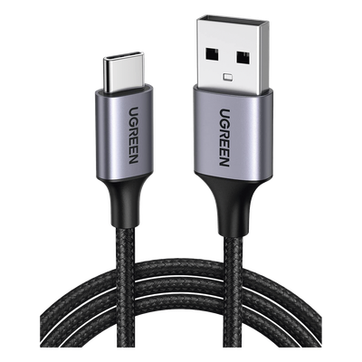 Cable USB-A a USB-C / 1 Metro (3.28 Pies) / 480 Mbps / Carga Rápida 18W / QC 4.0/3.0/2.0 / Nylon Trenzado / Aluminio
