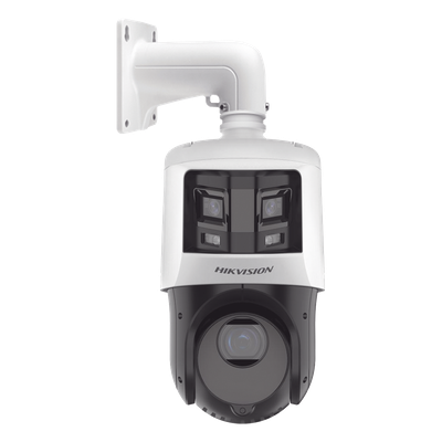 PTZ IP TandemVu / 4 Megapixel PTZ + 6 Megapixel Panorámica / Zoom Óptico 25x / IR 100 m (328.1 ft) / WDR 120 dB / PoE+ / IP66