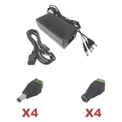 Kit de Fuente de Poder / 12 VCC / 5 A / 4 Canales / 110-220 VCA / 0.38 x 0.20 x 0.11 pies