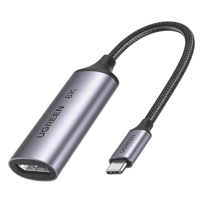 Cable Adaptador USB-C a DisplayPort 1.4 / 8K@60Hz / 4K@240Hz / 32.4 Gbps / MST / HDR / 10 cm (3.94 in)