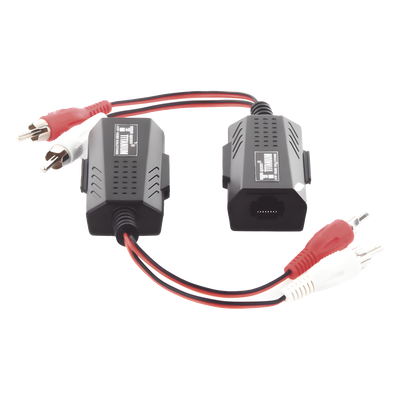 Balun Extensor de Audio / 800 m (2625 pies) / RCA a RJ45 / CAT5-6 / Protección TVS Grado 3 / 60 dB Rechazo Diafonía