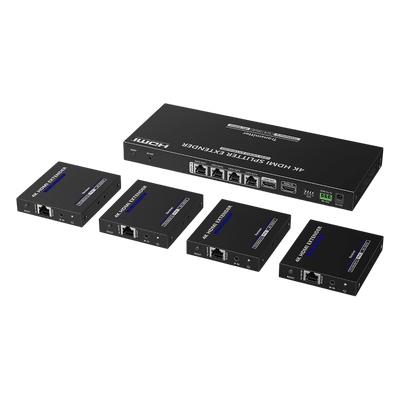 Extensor y Divisor HDMI 1x4 / 4K @ 60 Hz / Hasta 70 m (229.7 ft) / HDR10 / IR Bidireccional / RS232 / PoC