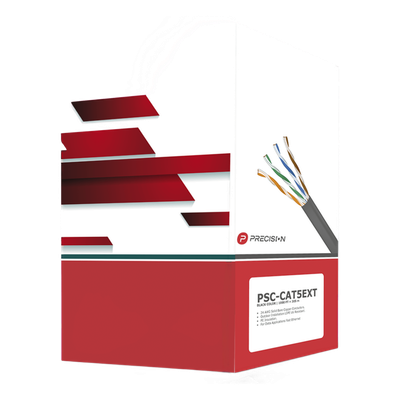 Bobina de Cable UTP Cat5e / 4 Pares / 305 m (1000 pies) / 24 AWG / 100% Cobre / LDPE Anti-UV / Exterior