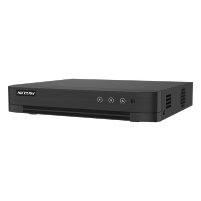 DVR Híbrido / 8 Canales TURBOHD + 4 Canales IP / 3K Lite 2560x1440 / H.265+ / Audio Bidireccional Coaxitron / AcuSense IA / 1 Bahía HDD hasta 10 TB / Salida Full HD